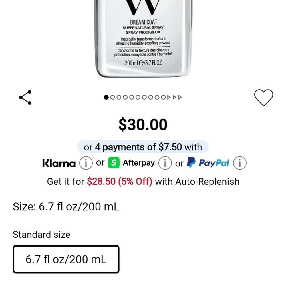NWT COLOR WOW DREAM COAT SUPERNATURAL TREATMENT SPRAY FOR FRIZZY HAIR - Picture 3 of 16